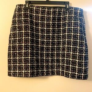 LOFT Black and White Tweed Skirt